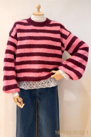 Elisa striped o-neck pull