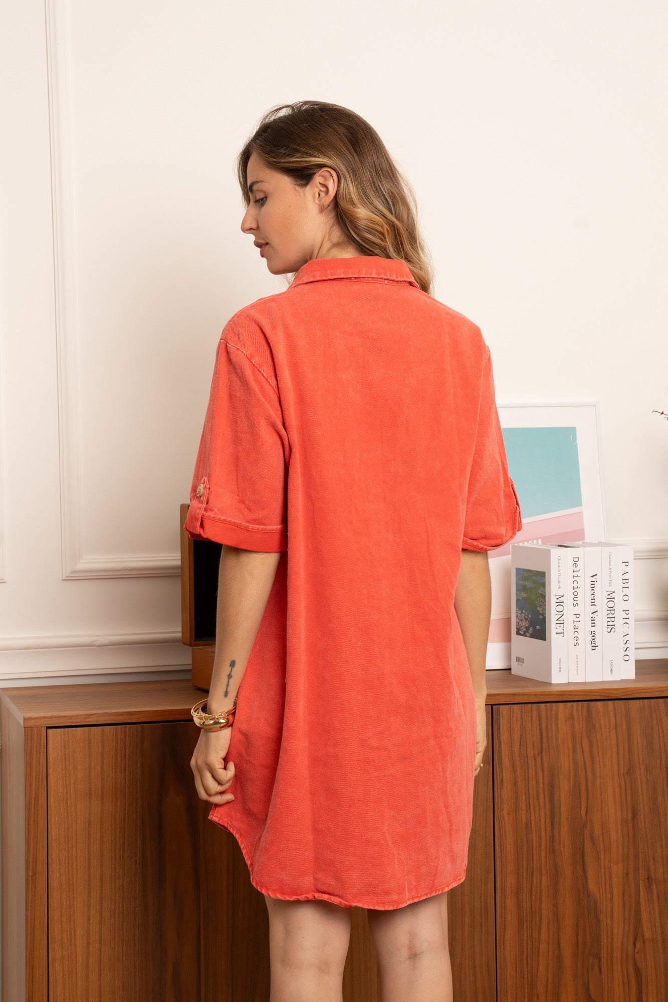 Jurken - Button cotton dress van Kilky