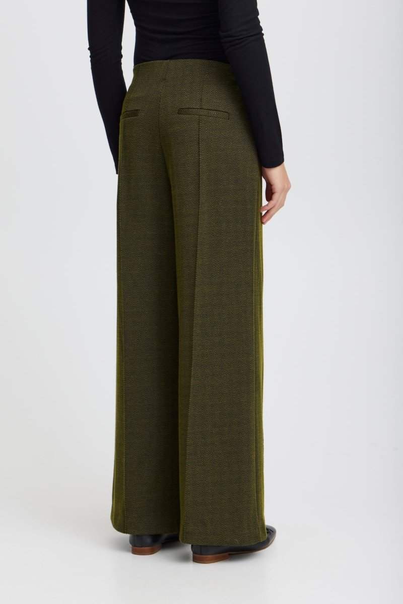 30% Ihkate Jacquard Pants 9 AW24 - koop Broeken van Ichi bij Meisjes Brugge