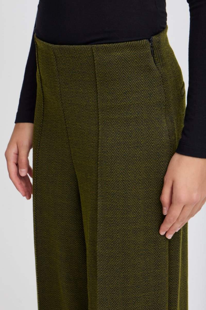 30% Ihkate Jacquard Pants 9 AW24 - koop Broeken van Ichi bij Meisjes Brugge