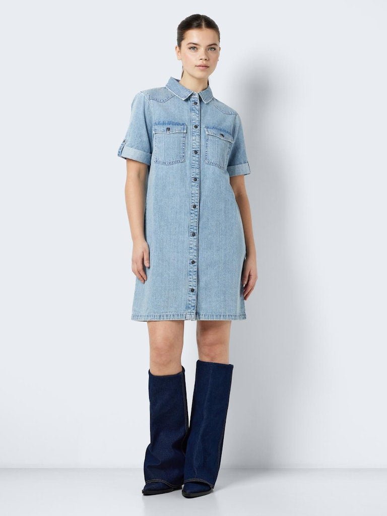30% Nmnew Signe S/S Denim Dress Vi003Lb Noos van noisy may – Jurken voor dames | Meisjes Brugge