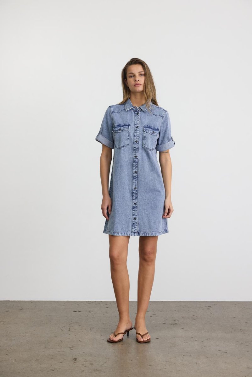 30% Nmnew Signe S/S Denim Dress Vi003Lb Noos van noisy may – Jurken voor dames | Meisjes Brugge