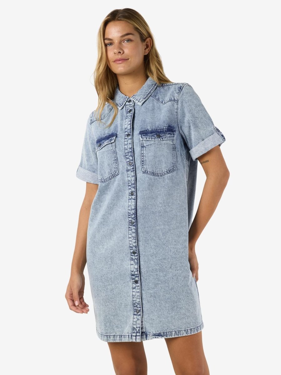 30% Nmnew Signe S/S Denim Dress Vi003Lb Noos van noisy may – Jurken voor dames | Meisjes Brugge