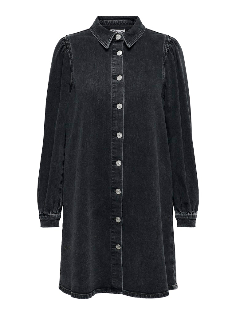 Washed Black Jurken - 30% Onlalma L/S Dress Denim van Only