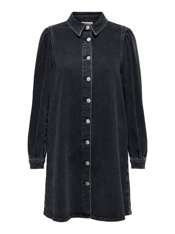 Washed Black Jurken - 30% Onlalma L/S Dress Denim van Only