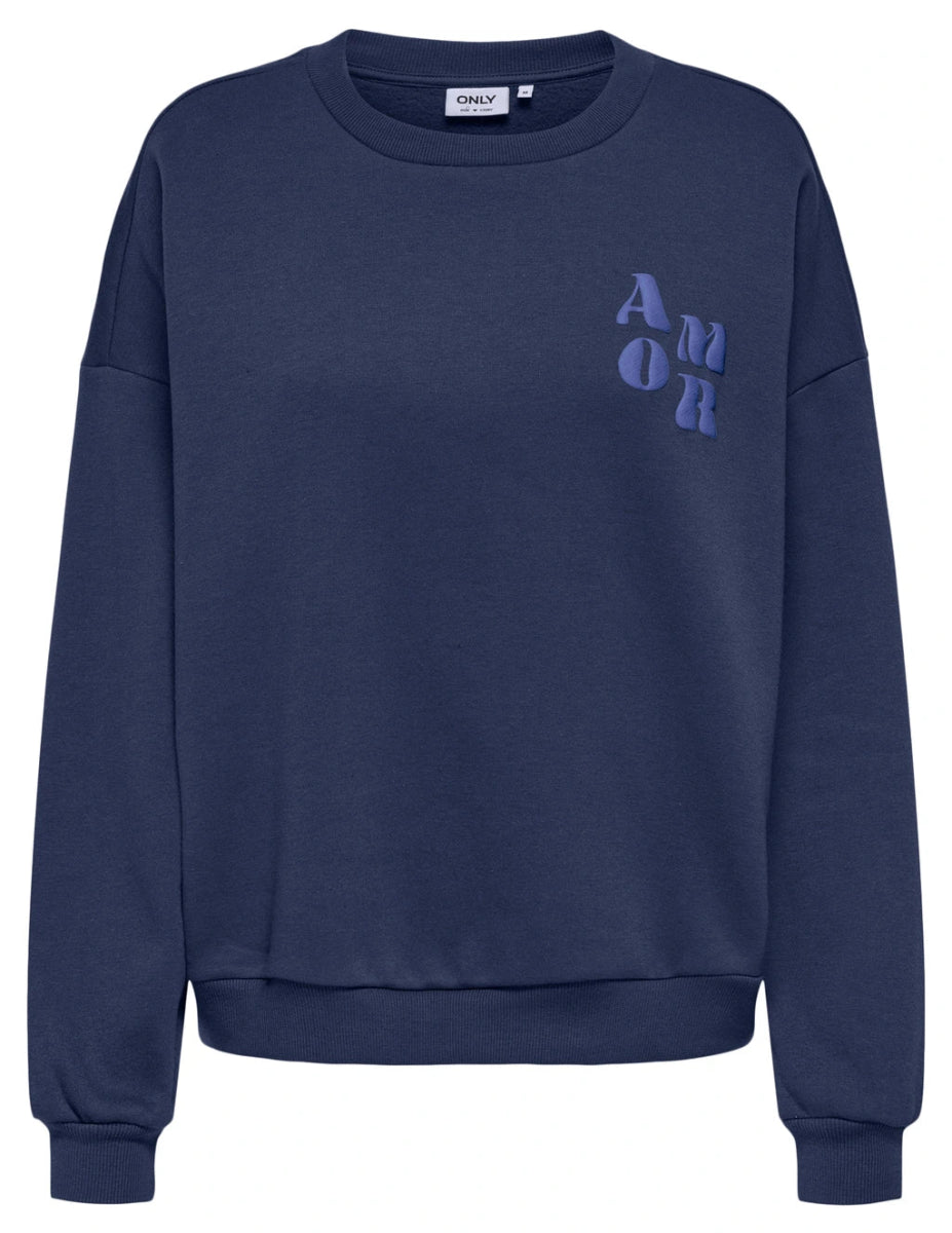 30% Onlmarey L/S O - Neck Print Box Sweater - koop Sweaters van Only bij Meisjes Brugge