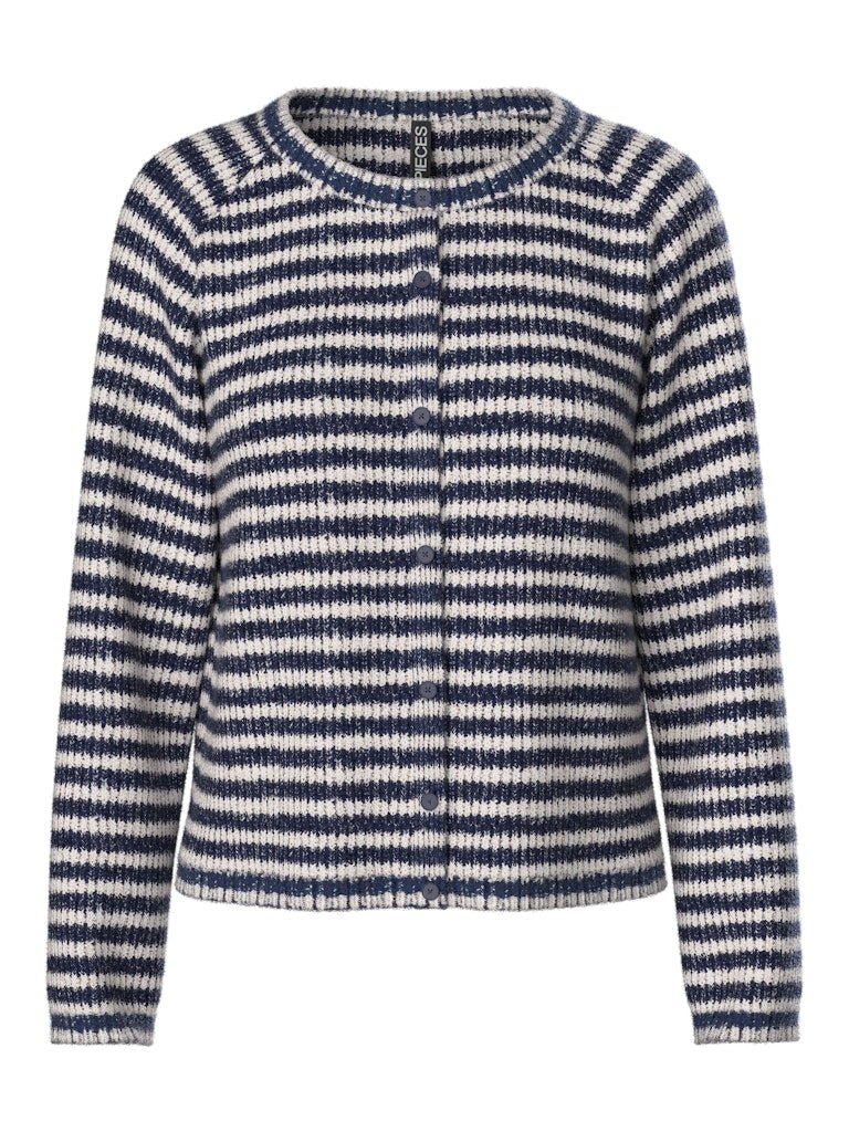 30% Pcmalou Ls O - Neck Stripe Cardigan - koop Pulls van Pieces bij Meisjes Brugge