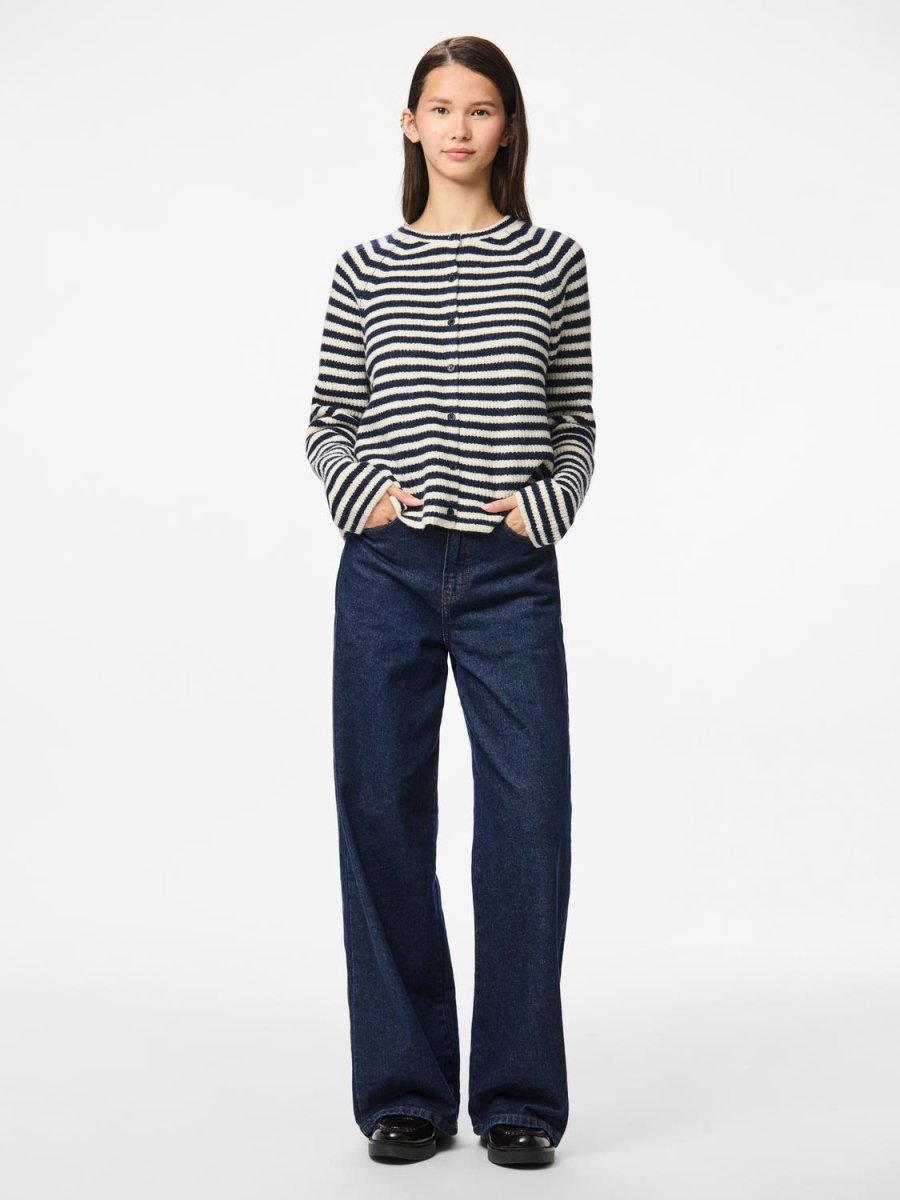 30% Pcmalou Ls O - Neck Stripe Cardigan - koop Pulls van Pieces bij Meisjes Brugge