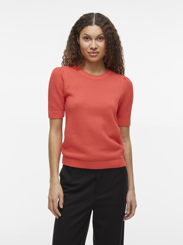 30% Vidalo O - Neck S/S Knit Top - Noos - koop Knitwear van Vila bij Meisjes Brugge
