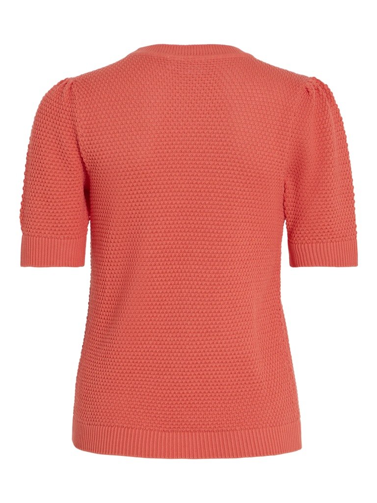 30% Vidalo O - Neck S/S Knit Top - Noos - koop Knitwear van Vila bij Meisjes Brugge