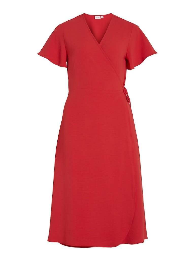 30% Vilovie S/S Wrap Midi Dress - Noos - koop Jurken van Vila bij Meisjes Brugge