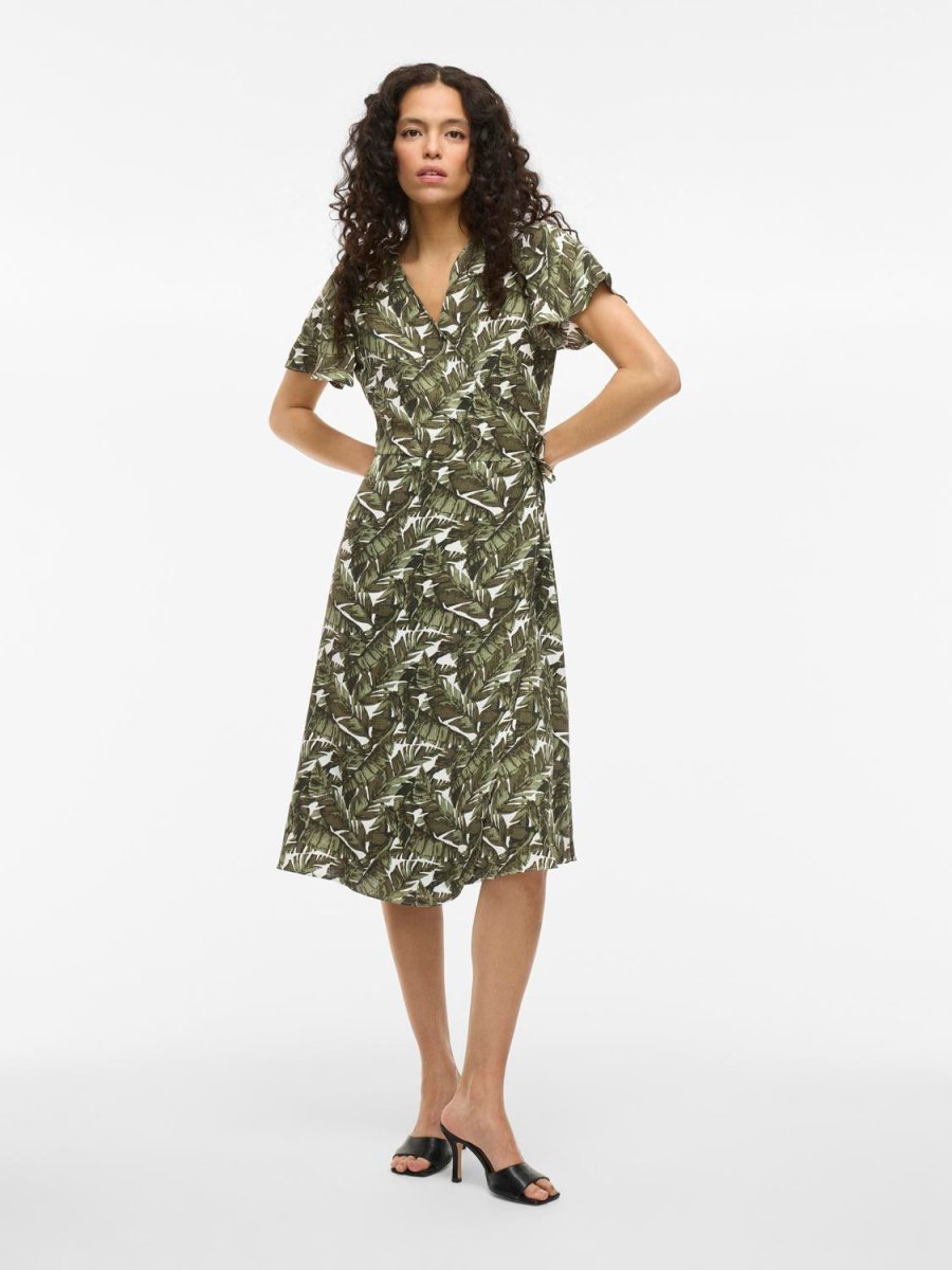 30% Vilovie S/S Wrap Midi Dress - Noos van Vila – Jurken voor dames | Meisjes Brugge