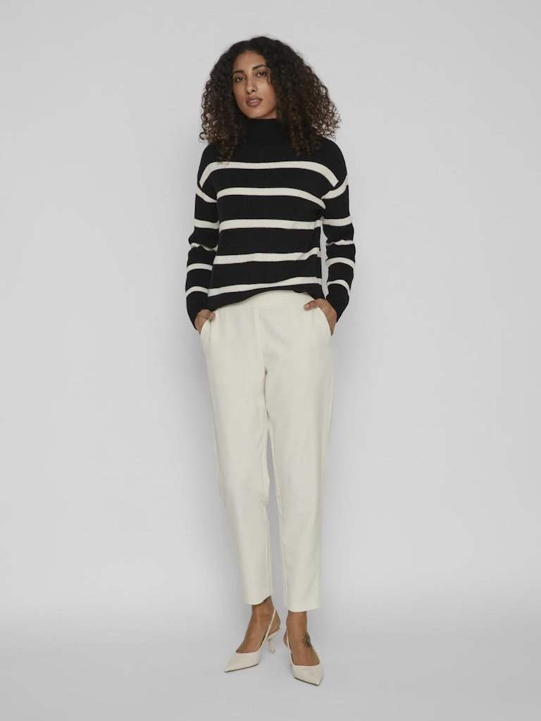 30% Viril Mockneck L/S Knit Rib Top 2 - Noos - koop Pulls van Vila bij Meisjes Brugge