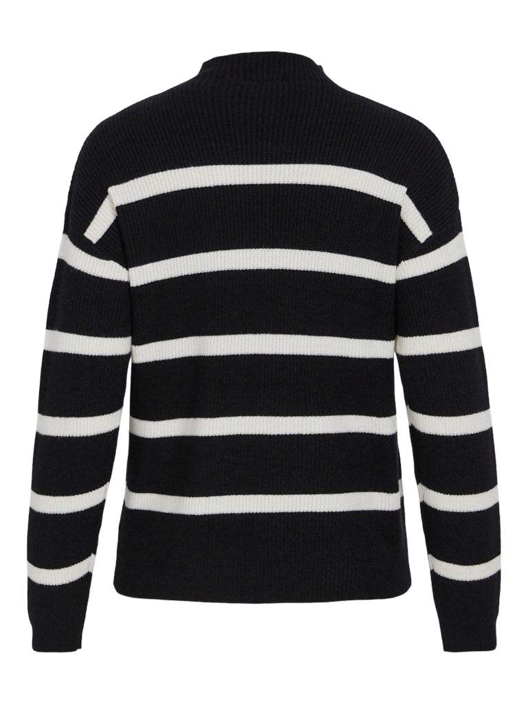 30% Viril Mockneck L/S Knit Rib Top 2 - Noos - koop Pulls van Vila bij Meisjes Brugge