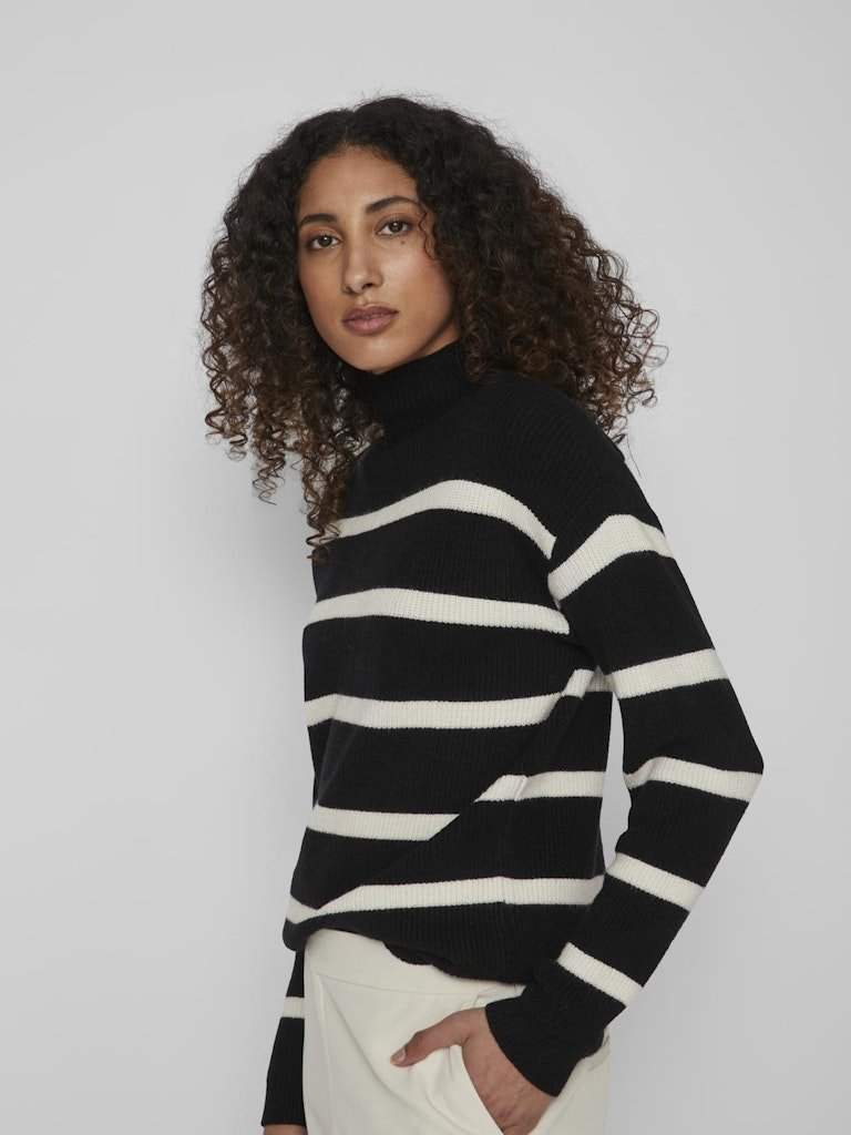 30% Viril Mockneck L/S Knit Rib Top 2 - Noos van Vila – Pulls voor dames | Meisjes Brugge