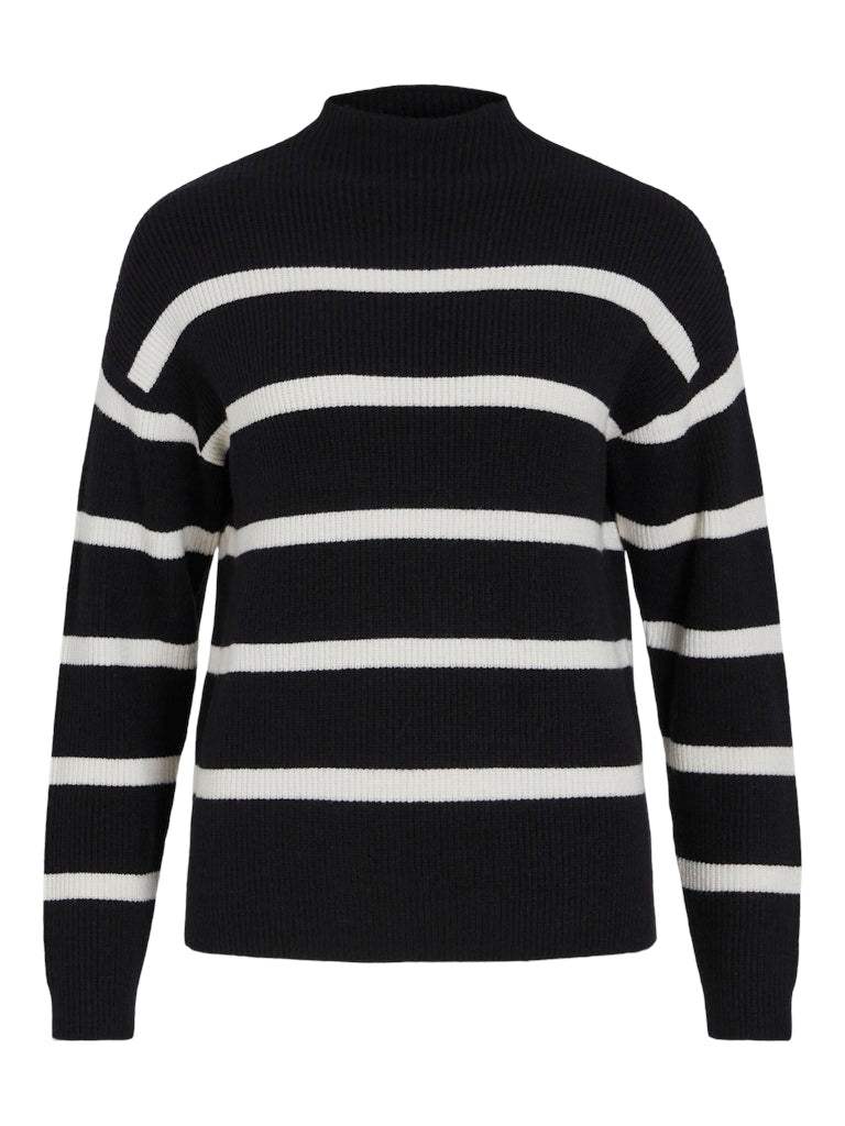 30% Viril Mockneck L/S Knit Rib Top 2 - Noos van Vila – Pulls voor dames | Meisjes Brugge