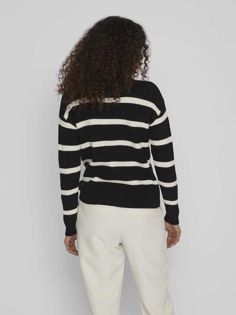 30% Viril Mockneck L/S Knit Rib Top 2 - Noos - koop Pulls van Vila bij Meisjes Brugge