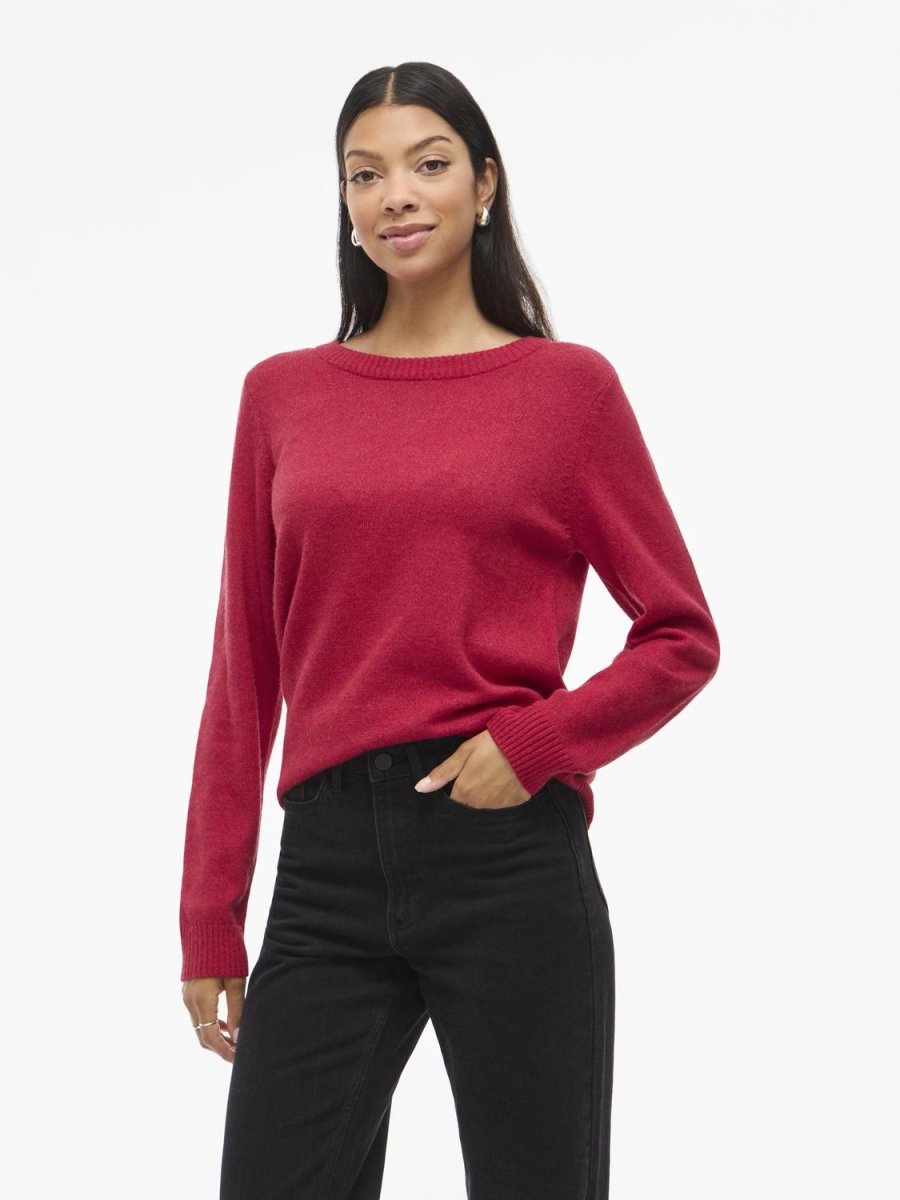 30% Viril O-Neck L/S Knit Top - Noos van Vila – Pulls voor dames | Meisjes Brugge