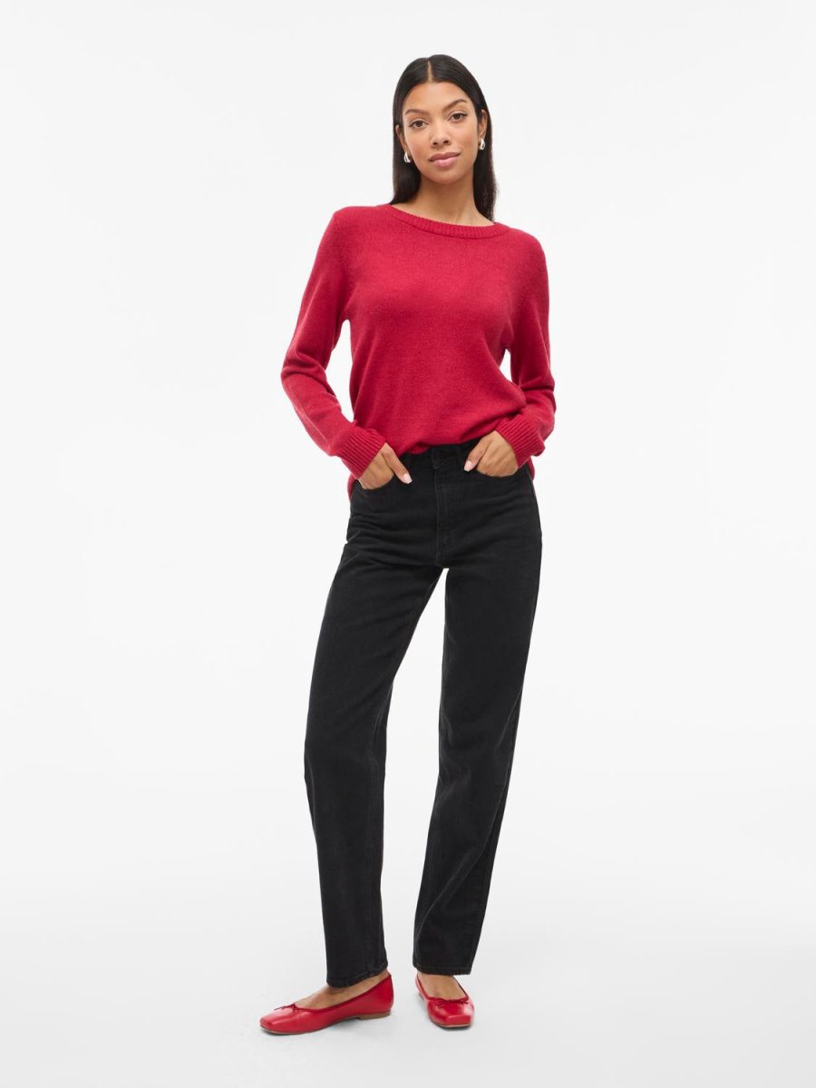 30% Viril O-Neck L/S Knit Top - Noos van Vila – Pulls voor dames | Meisjes Brugge