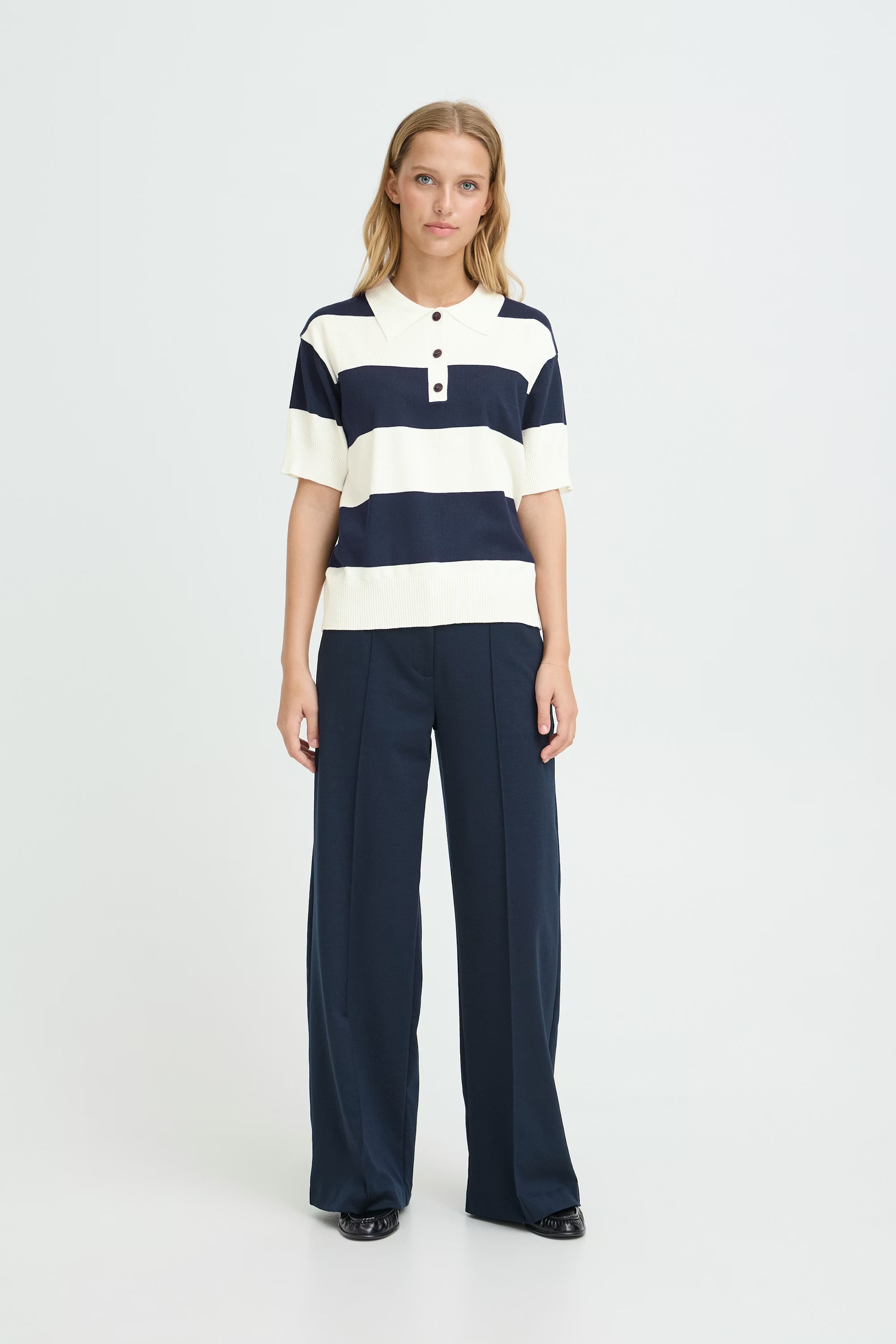 Ihluls Polo Shortsleeve van Ichi – Tops voor dames | Meisjes Brugge