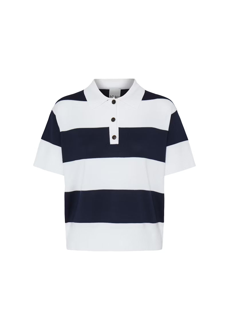 Ihluls Polo Shortsleeve van Ichi – Tops voor dames | Meisjes Brugge