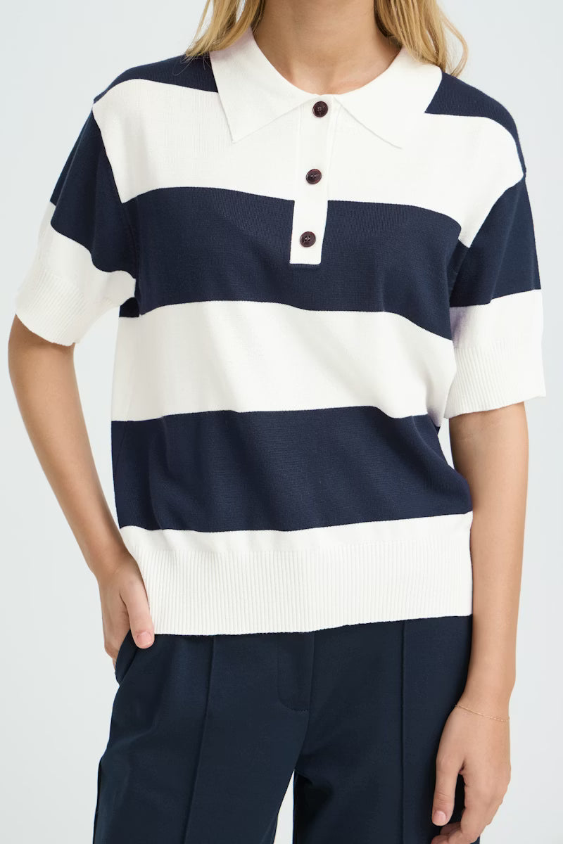 Ihluls Polo Shortsleeve van Ichi – Tops voor dames | Meisjes Brugge
