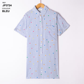 Colored hearts emb summer dress