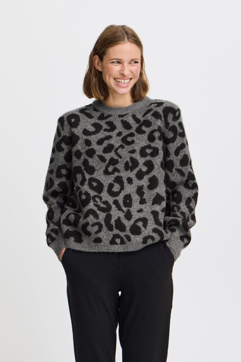 40% Bxminya Leopard Jumper - koop Pulls van b.young bij Meisjes Brugge