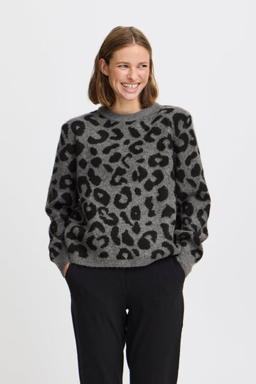 40% Bxminya Leopard Jumper - koop Pulls van b.young bij Meisjes Brugge