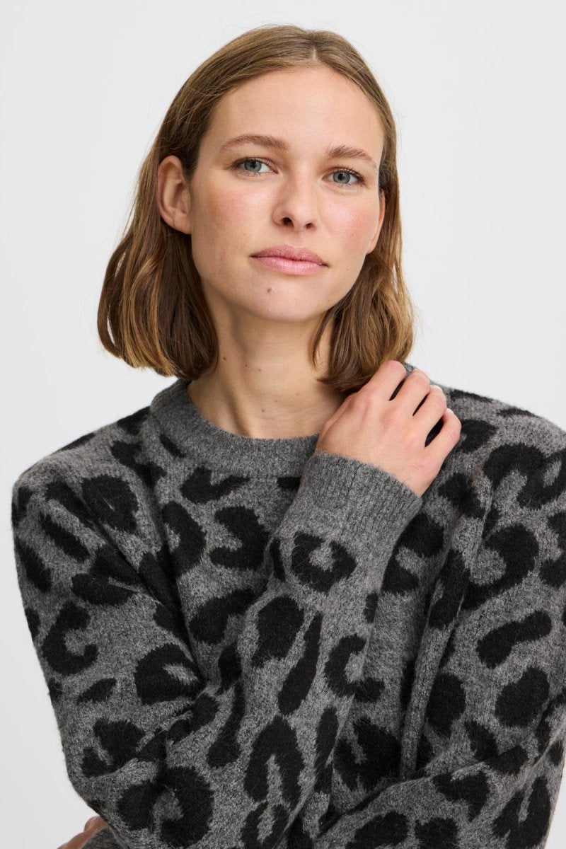 40% Bxminya Leopard Jumper - koop Pulls van b.young bij Meisjes Brugge