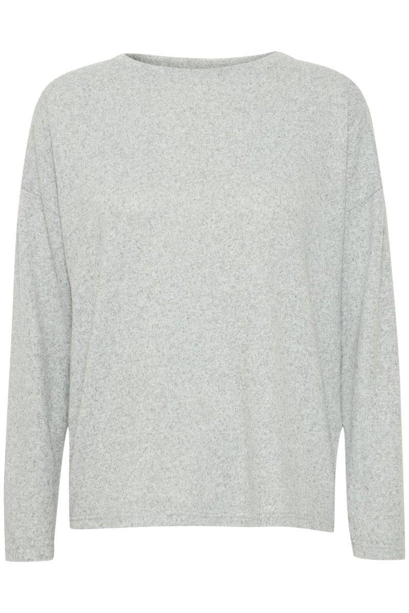 Light Grey Melange T-shirts - 40% Bypieta Crew Longsleeve van b.young