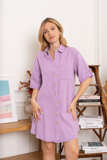 Button cotton dress