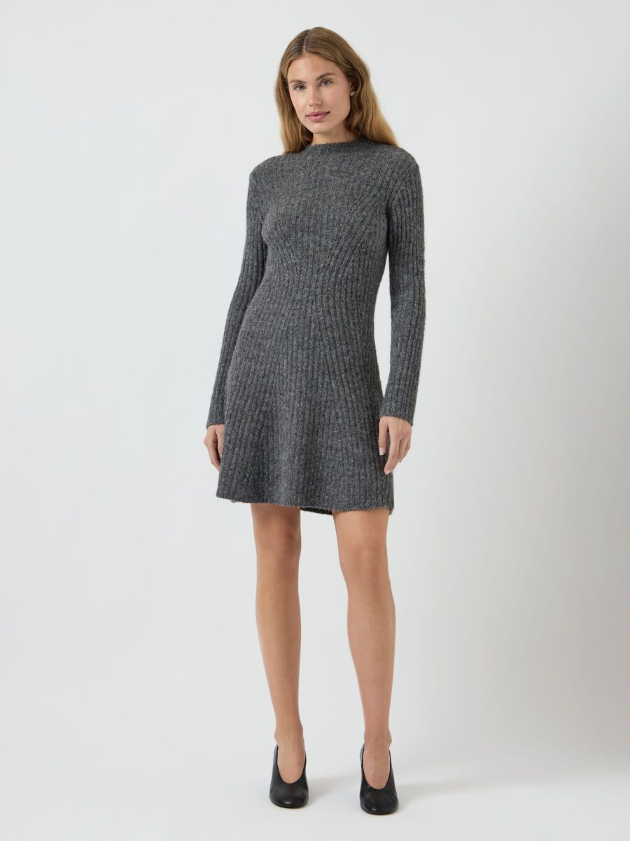 Medium grey melange Jurken - 60% Yasdolly Ls Knit Dress S. Noos van Y.A.S