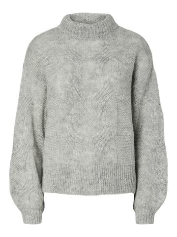 Light grey melange Pulls - 50% Yasluris Ls Wool Blend Knit Pullover New van Y.A.S