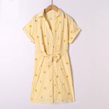 yellow Jurken - Bow citronella dress van Kilky