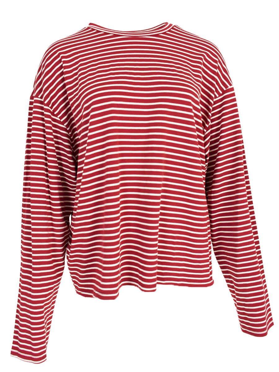 red One Size T-shirts - 6364-striped longsleeve van Azzurro