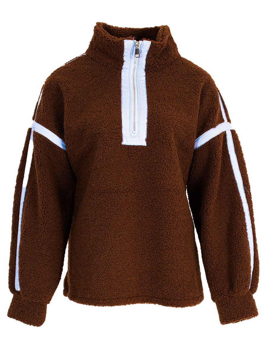 Pulls - 8108 Color contrast Teddy sweat van Azzurro