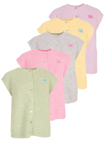 One Size Cardigans - 8165 knit debardeur w patch van Azzurro