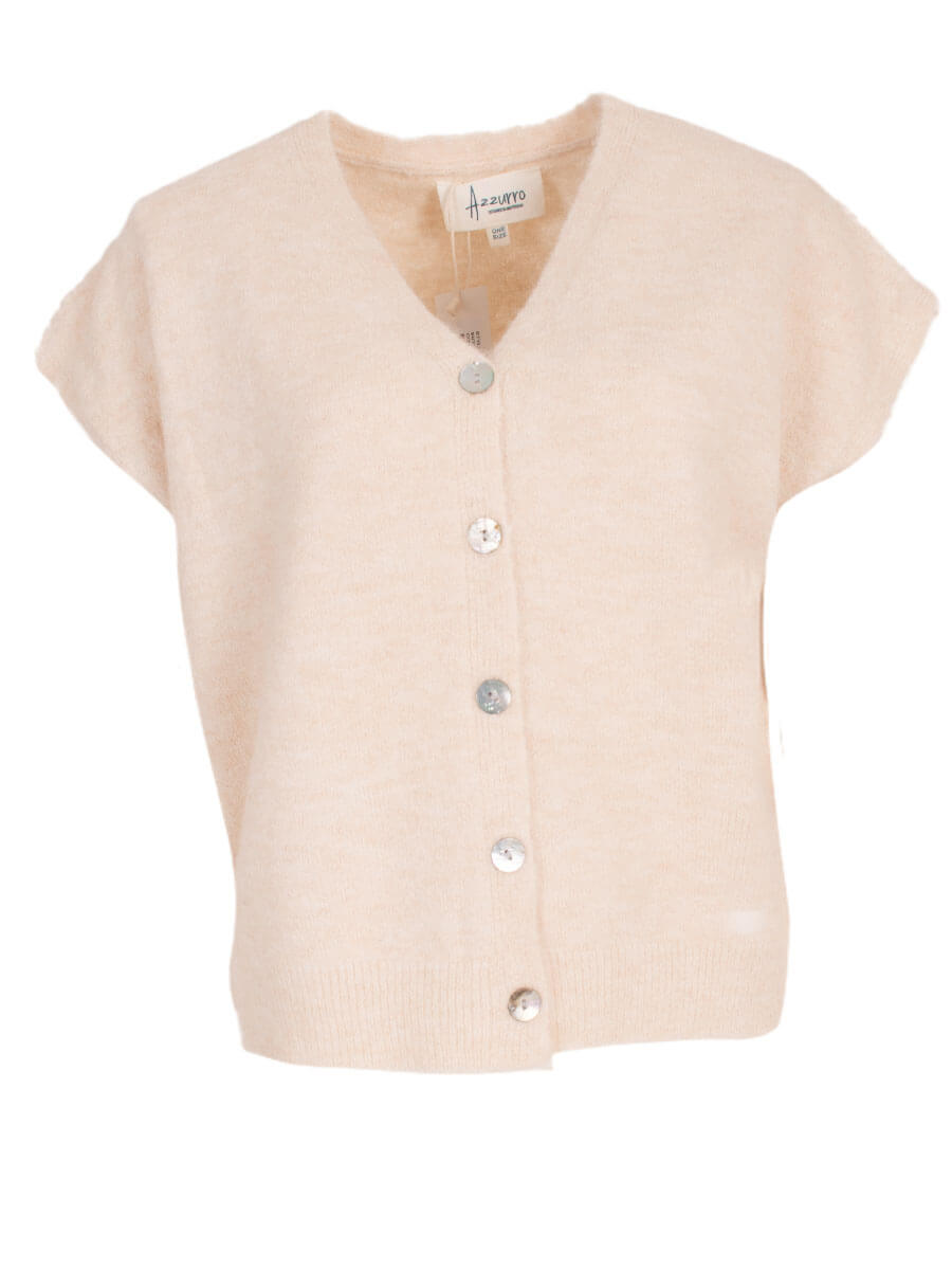 beige One Size Cardigans - 8168 SL Gilet van Azzurro
