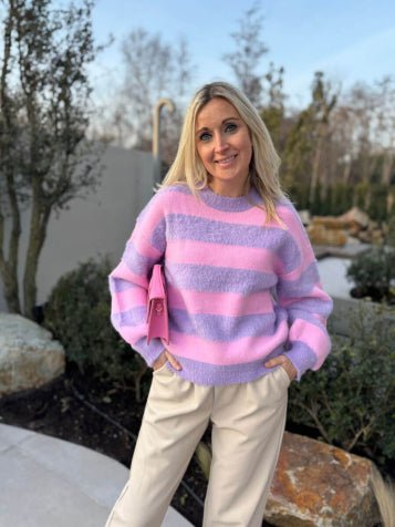 lilac pink One Size Pulls - 89417 striped pull van Azzurro