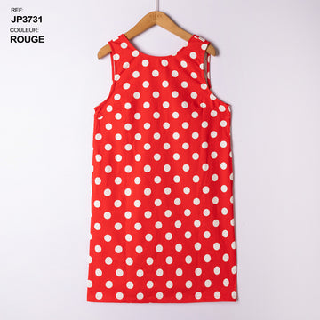 Polka dot sleeveless open back mini dress