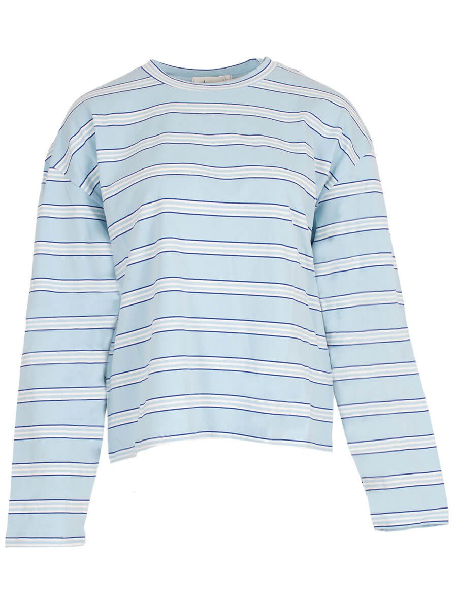 blue One Size T-shirts - 92105-stripy longsleeve van Azzurro