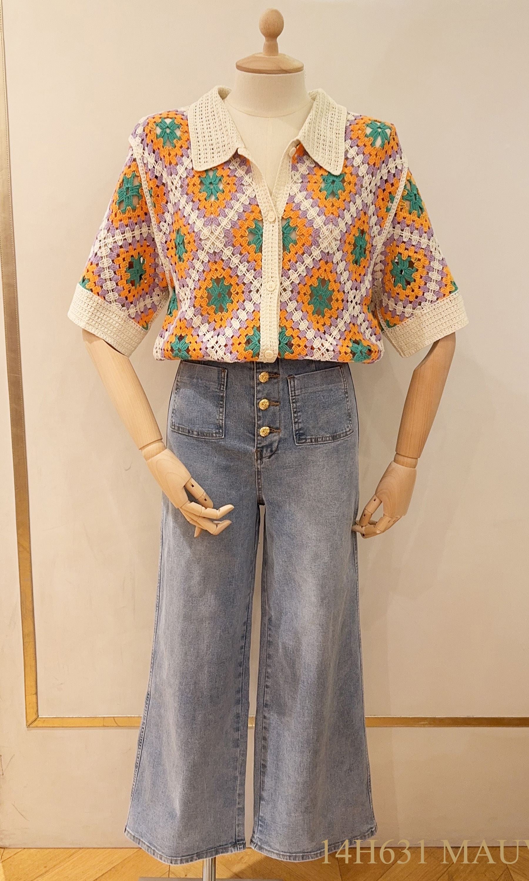 Shirts - 70's Crochet top van Season