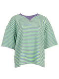 muntgroen One Size T-shirts - Striped colourblock Tee van Meisjes