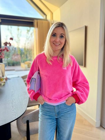 pink One Size Sweaters - 9961 Teddy sweat van Azzurro