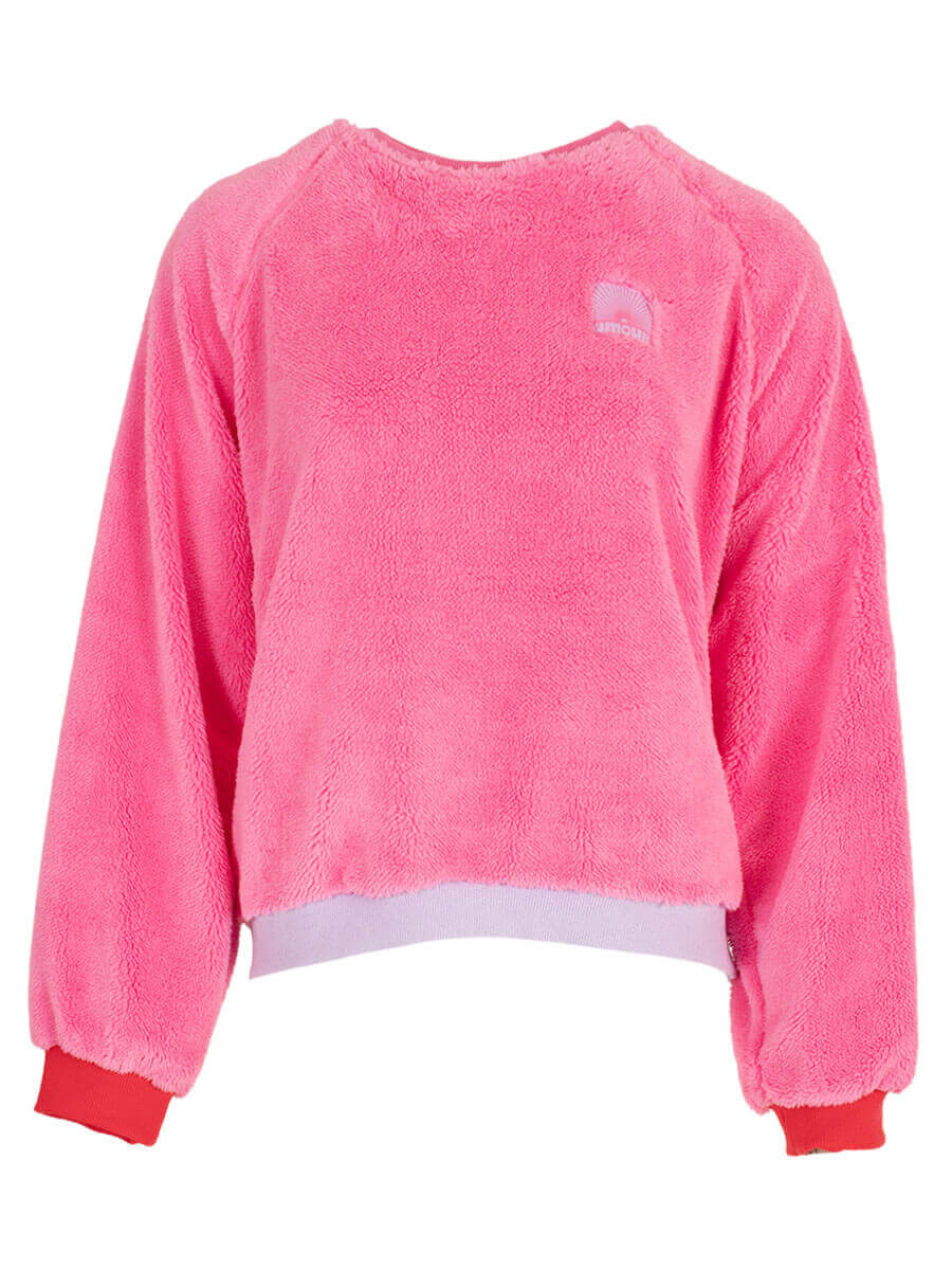 pink One Size Sweaters - 9961 Teddy sweat van Azzurro
