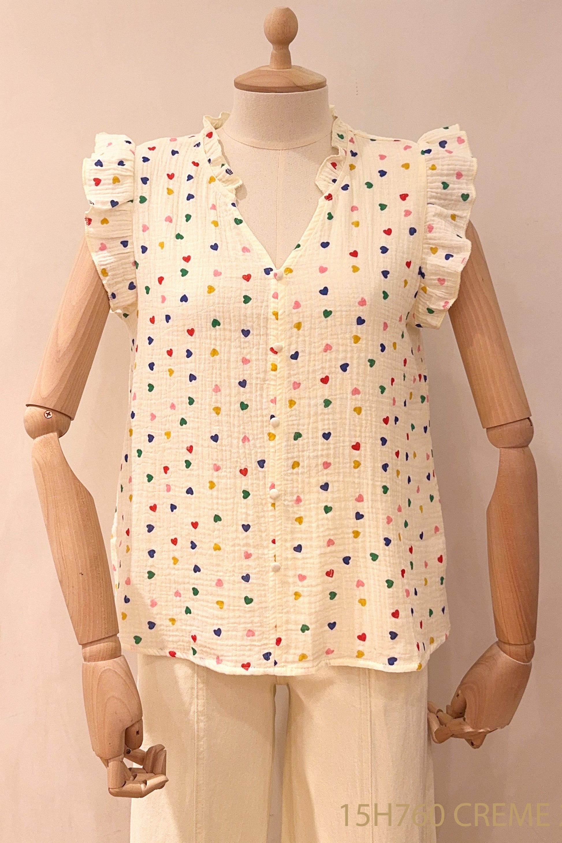 Tops - Colourfull hearts tetra top van Season
