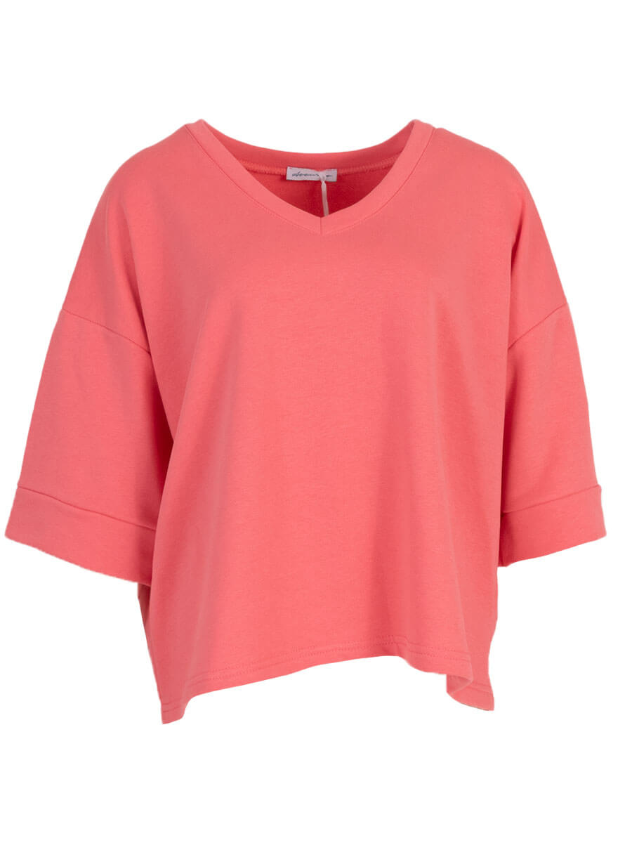 Oversized sweatertop with v-neck
