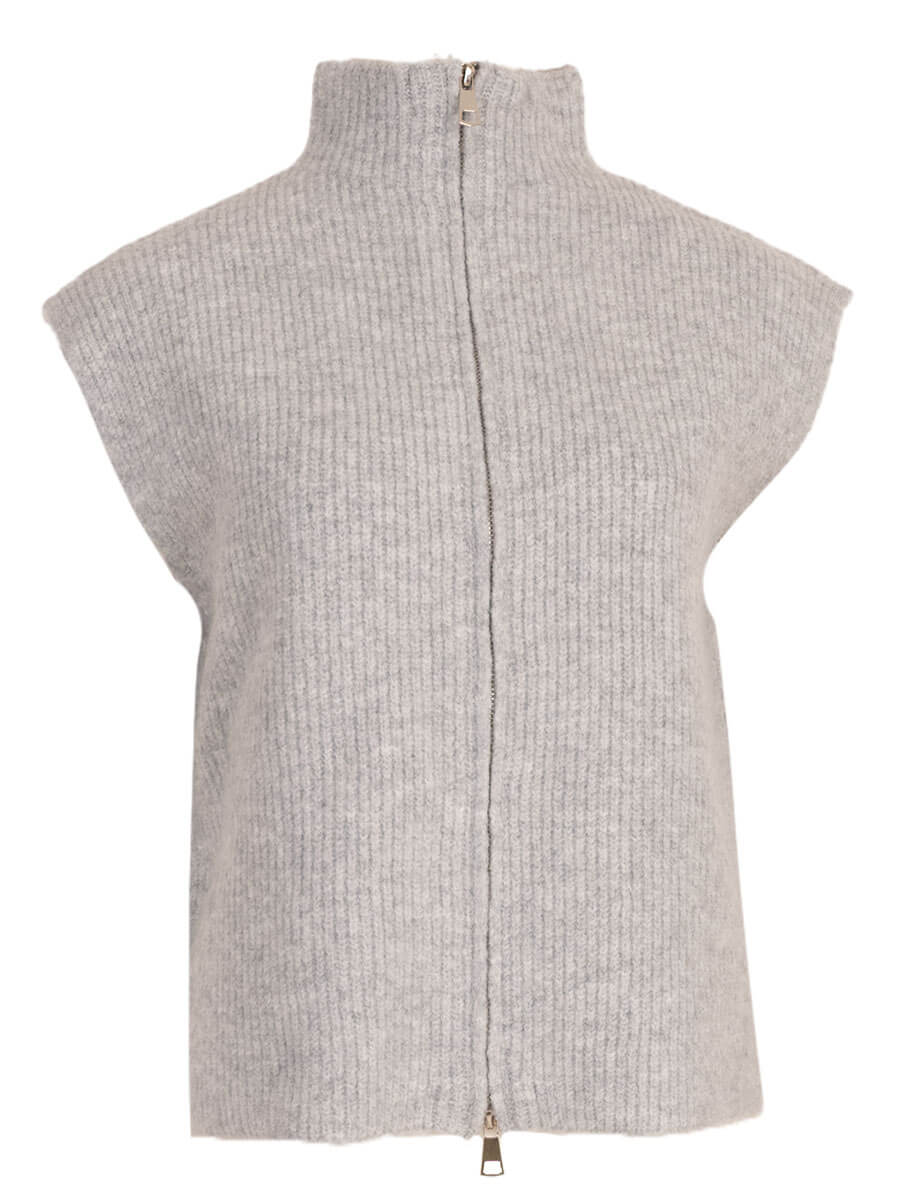 light grey one size Cardigans - Sleeveless zipper vest van Meisjes