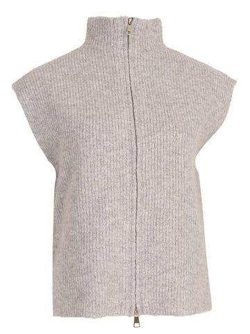 light grey one size Cardigans - Sleeveless zipper vest van Meisjes